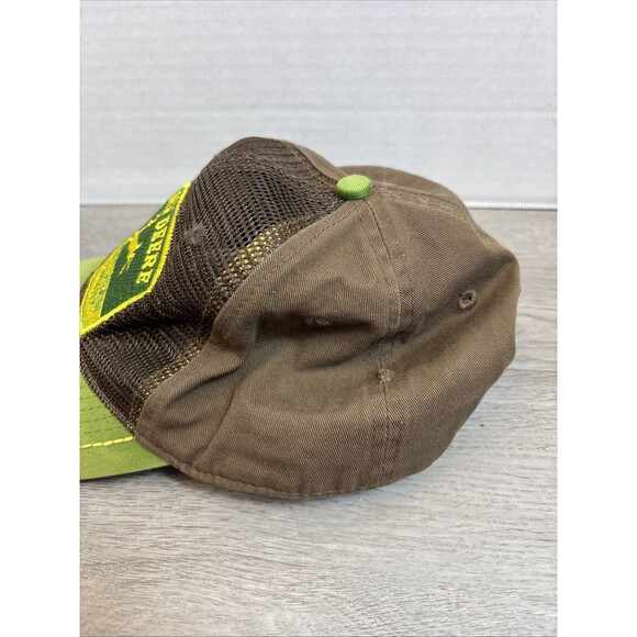 John Deere Distressed Brown Cap With Green Bill Snapback Hat Country Farm - Picture 4 of 10